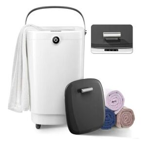 White and Gray Towel Warmer for Bathroom Bucket